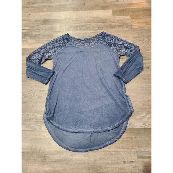 Arizona jeans co small women's blue blouse with lace - Picture 1 of 8